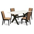 Pemberly Row 5-Piece Wood Dining Set in Black and Light Sable
