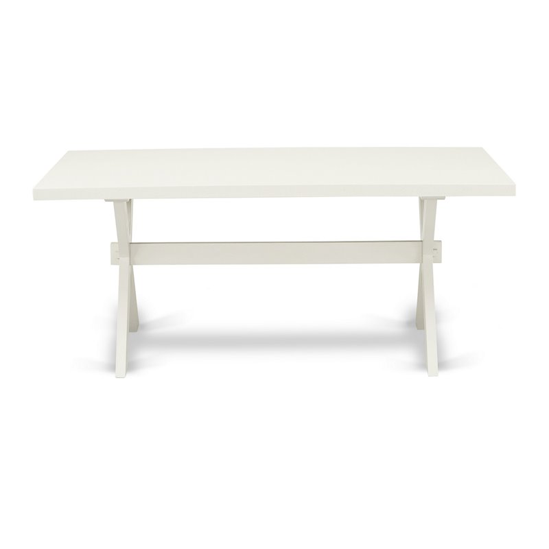 Pemberly Row 7-Piece Dining Set with Acacia Wood Table in White Finish