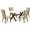 Pemberly Row 5-Piece Wood Dining Set in Multi-Color and Linen Finish