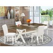 Pemberly Row 5-Piece Wood Dining Set in Jacobean and Linen Finish