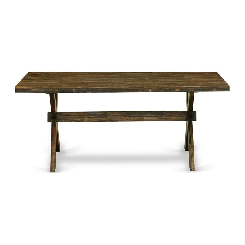 Pemberly Row 7-Piece Rubberwood Dining Set in Dark Khaki Gray Finish