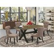 Pemberly Row 5-Piece Wood Dining Set in Black and Coffee Finish