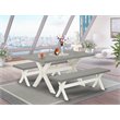 Pemberly Row 3-Piece Wood Rectangle Kitchen Set Linen White Cement