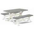 Pemberly Row 3-Piece Wood Rectangle Kitchen Set Linen White Cement