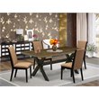 Pemberly Row 5-Piece Wood Dining Set Distressed Jacobean Sable Black