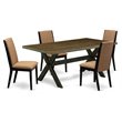 Pemberly Row 5-Piece Wood Dining Set Distressed Jacobean Sable Black
