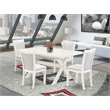 Pemberly Row 5-Piece Wood Dining Set with Parson Chairs in Cream/White