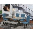 Pemberly Row 6-Piece Dining Set w/ Cement Tabletop in Wire Brushed Black