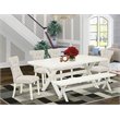 Pemberly Row 6-Piece Wood Dining Set in Linen White and Doeskin