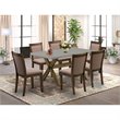 Pemberly Row 7-Piece Acacia Wood Dining Set in Cement & Coffee