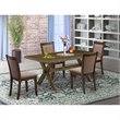 Pemberly Row 5-Piece Wood Dining Set with Coffee and Jacobean Finish