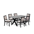 Pemberly Row 7-Piece Mid-Century Dining Set in Cement Finish