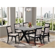 Pemberly Row 7-Piece Mid-Century Dining Set in Cement Finish