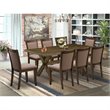 Pemberly Row 9-Piece Wood Dining Set with Coffee and Jacobean Finish