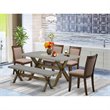 Pemberly Row 6-Piece Dining Set with Coffee Finish Acacia Wood