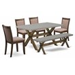 Pemberly Row 6-Piece Dining Set with Coffee Finish Acacia Wood