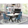 Pemberly Row 5-Piece Wood Dinette Set in Black and Linen White Finish