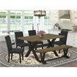 Pemberly Row 6-Piece Wooden Dining Set in Distressed Jacobean Finish