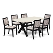Pemberly Row 7-Piece Rubberwood Kitchen Table Set in Linen White