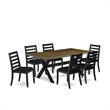 Pemberly Row 7-Piece Dining Set in Distressed Jacobean and Black Finish