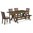 Pemberly Row 6-Piece Dining Set with Bench in Jacobean and Coffee Finish