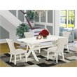 Pemberly Row 5-Piece Wood Dining Set with Linen White Finish