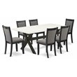 Pemberly Row 7-Piece Mid-Century Acacia Wood Dining Set in Multi-Color