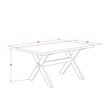 Pemberly Row 7-Piece Dining Set with X-Leg Table in Brown Smoke Finish