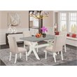 Pemberly Row 5-Piece Wood Dining Room Set in Linen White/Cream