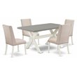 Pemberly Row 5-Piece Wood Dining Room Set in Linen White/Cream