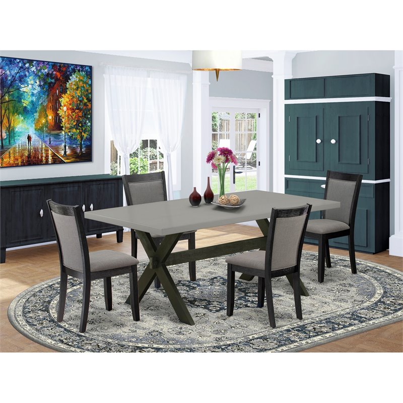 Pemberly Row 5-Piece Acacia Wood Dining Set in Multi-Color Finish