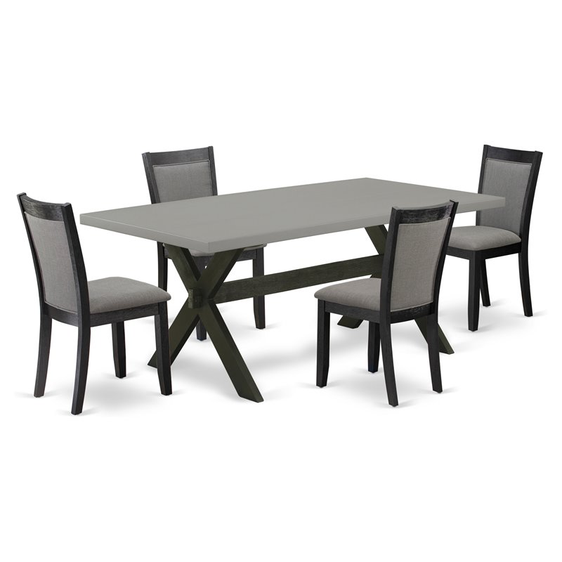 Pemberly Row 5-Piece Acacia Wood Dining Set in Multi-Color Finish
