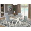 Pemberly Row 5-Piece Wood Kitchen Set with Upholstered Dining Chairs