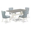 Pemberly Row 5-Piece Wood Kitchen Set with Upholstered Dining Chairs