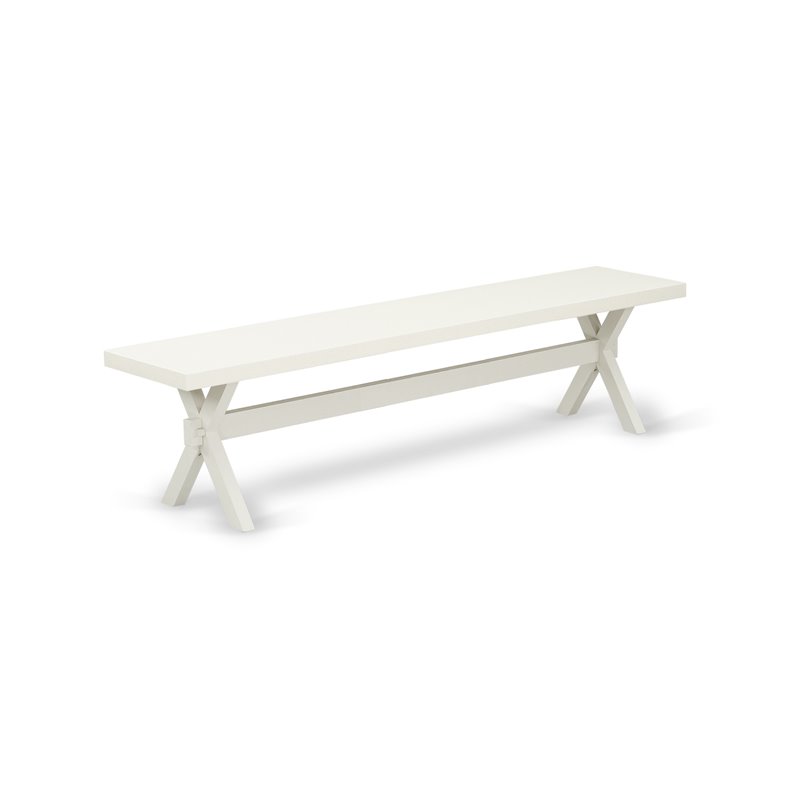 Pemberly Row 6-Piece Dining Table Set with Linen Chairs in White Finish