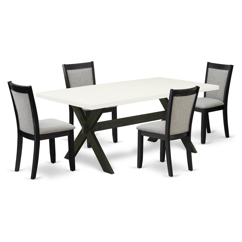 Pemberly Row 5-Piece Acacia Wood Dining Set in Multi-Color Finish
