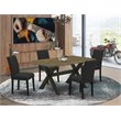 Pemberly Row 5-Piece Dining Set in Distressed Jacobean and Black Finish