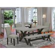Pemberly Row 6-Piece Wood Dining Table Set with Shitake Finish