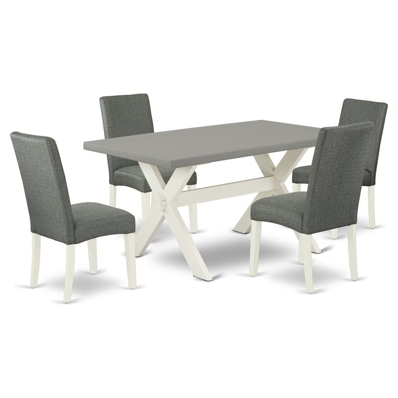 Pemberly Row 5-Piece Wood Dining Room Set in Gray and Cement Finish