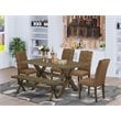 Pemberly Row 6-Piece Wood Dining Room Set in Distressed Jacobean