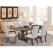 Pemberly Row 7-Piece Jacobean/Walnut Dining Set with Pedestal Table