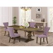 Pemberly Row 5-Piece Wood Dining Set with Pedestal Table in Jacobean