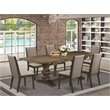 Pemberly Row 7-Piece Wood Dining Table Set in Distressed Jacobean Finish