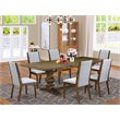 Pemberly Row 7-Piece Wood Dining Set in Distressed Jacobean Finish