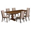 Pemberly Row 7-Piece Wood Dining Room Set in Antique Walnut Finish