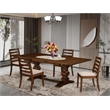 Pemberly Row 5-Piece Mid-Century Dining Set with Walnut Finish