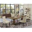 Pemberly Row 5-Piece Wood Dining Set in Distressed Jacobean Brown