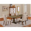 Pemberly Row 5-Piece Dining Set with Rectangular Table in Jacobean