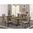 Pemberly Row 5-Piece Rubberwood Table Set Brown Jacobean Finish