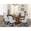 Pemberly Row 7-Piece Wood Dining Set in Walnut Finish with Chairs